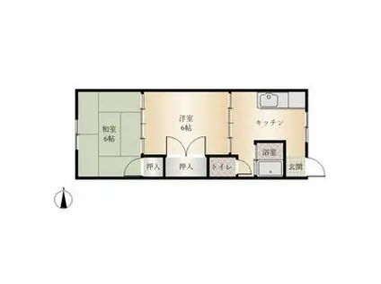 中村ハイツ(2K/2階)の間取り写真