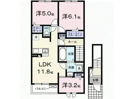 アンシャンテ(3LDK/2階)の間取り写真