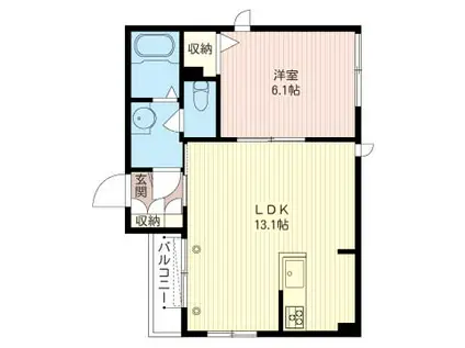 ドーマ平町(1LDK/2階)の間取り写真