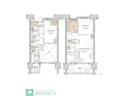 ブランシエスタ新丸子リバーフロント(2SLDK/5階)の間取り写真