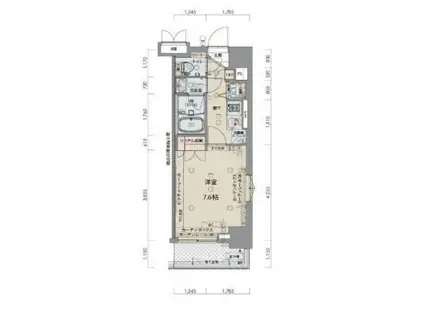 プレスタイル住吉(1K/4階)の間取り写真