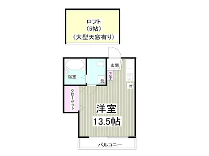 ブランカーセ(ワンルーム/2階)の間取り写真