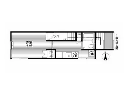 宝楽荘(1K/2階)の間取り写真