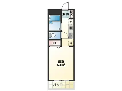 平成ビル(1K/2階)の間取り写真