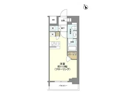 リビオレゾン新虎通(ワンルーム/13階)の間取り写真