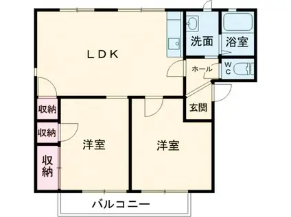 セントラルヴィラI・II(2LDK/2階)の間取り写真