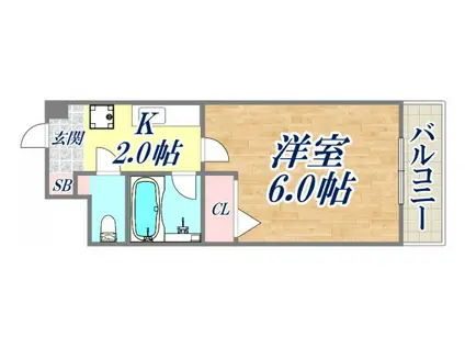 フレースヴィル(1K/2階)の間取り写真