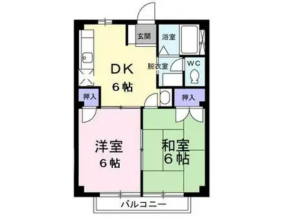 友和ハイツ(2DK/1階)の間取り写真