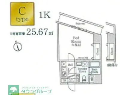 アイルイマージュ押上イースト(1K/1階)の間取り写真