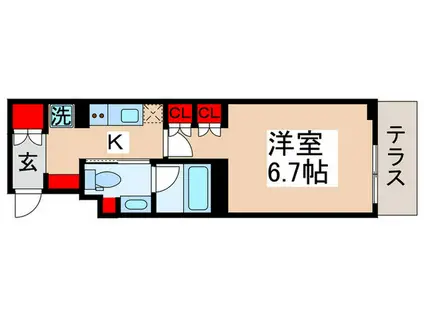 ストーリア市川行徳(1K/1階)の間取り写真