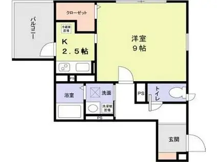 CARPE DIEM(1K/2階)の間取り写真