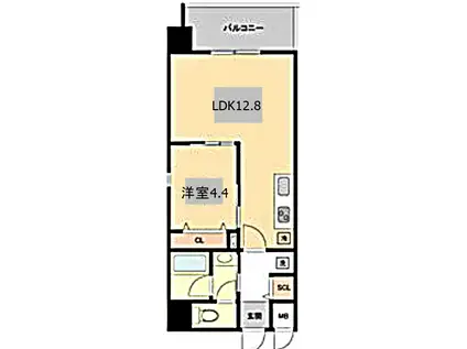 S-FORT名駅南五丁目(1LDK/3階)の間取り写真