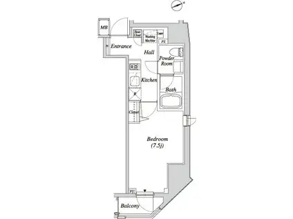 クレセント虎ノ門新橋(1K/9階)の間取り写真