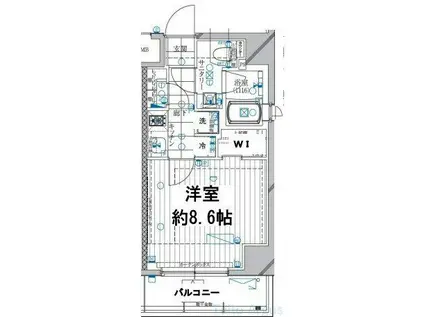 レガリス高田馬場(1K/8階)の間取り写真