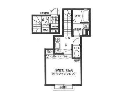 グッドネスコト(1K/2階)の間取り写真