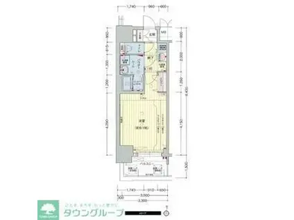 プレサンス錦通 THE 葵(1K/2階)の間取り写真