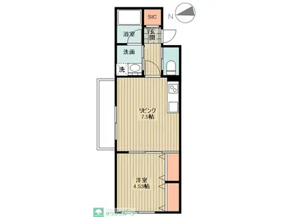 オータムコート(1DK/3階)の間取り写真