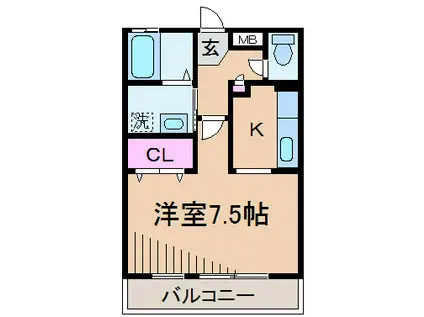 リヴェールNF小杉A棟(1K/1階)の間取り写真