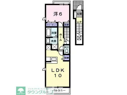 ヴィラ・ゼファーN(1LDK/2階)の間取り写真