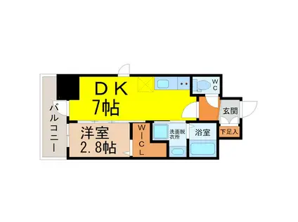 エステムコート名古屋新栄IIアリーナ(1DK/3階)の間取り写真
