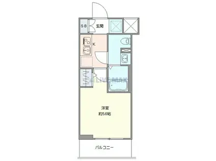 ジェノヴィア天王台(1K/2階)の間取り写真