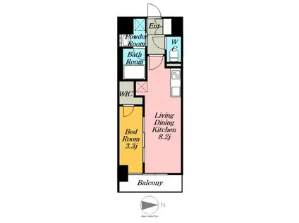 S-RESIDENCE烏森AUREATE(1LDK/9階)の間取り写真