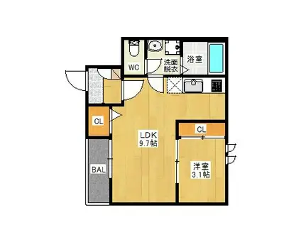 GRANDTIC FETE(1LDK/1階)の間取り写真