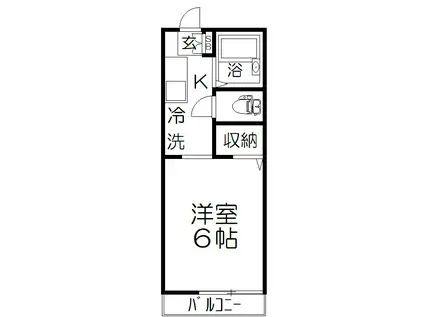 サンライフ(1K/2階)の間取り写真