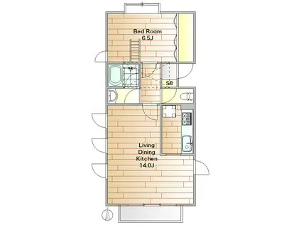 JUIMA(1LDK/2階)の間取り写真