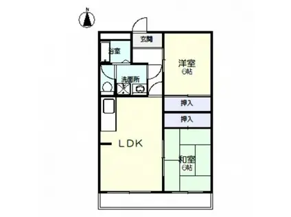 平和ビル(2LDK/2階)の間取り写真