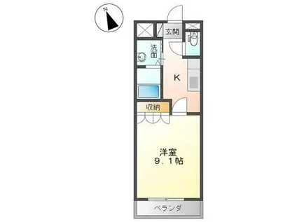 コンシアンス(1K/1階)の間取り写真