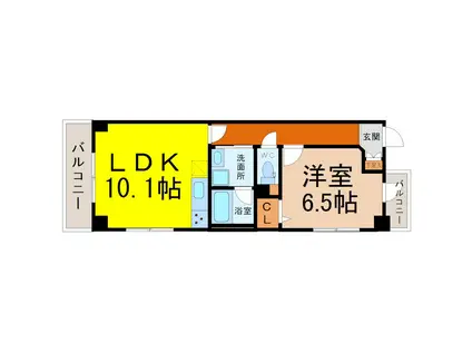 インペリアル南大高(1LDK/3階)の間取り写真