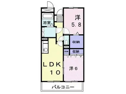 木村ロイヤルマンションIII(2LDK/7階)の間取り写真