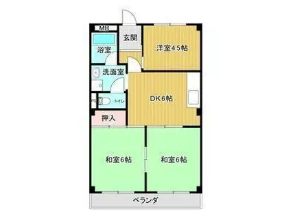 シャンポール原I(3DK/4階)の間取り写真