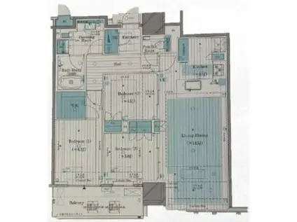 ブランズタワー豊洲(3LDK/39階)の間取り写真
