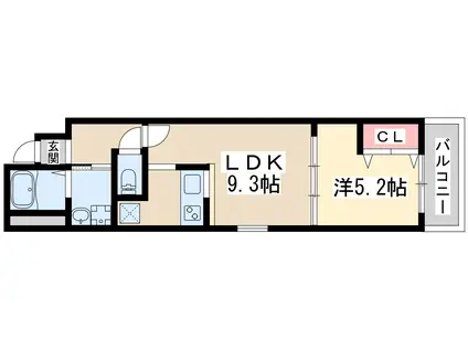 フジパレス十三ウエスト(1LDK/1階)の間取り写真