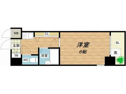 エステムコート大阪城南(1K/5階)の間取り写真