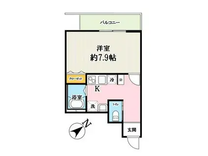 ソシエ草加(1K/1階)の間取り写真