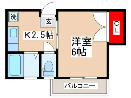 コーポキシ(1K/3階)の間取り写真