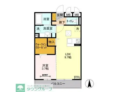 アーバンコート(1LDK/3階)の間取り写真