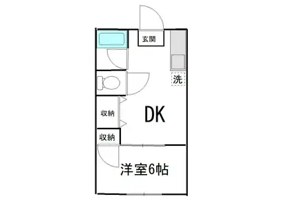 サンハイツII(1DK/1階)の間取り写真