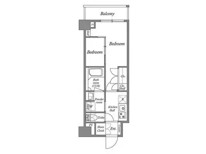 ACP RESIDENCE 亀戸(2K/7階)の間取り写真