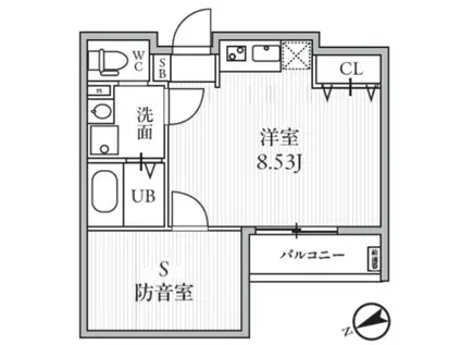 TS CUORE MUSE落合南長崎(ワンルーム/1階)の間取り写真