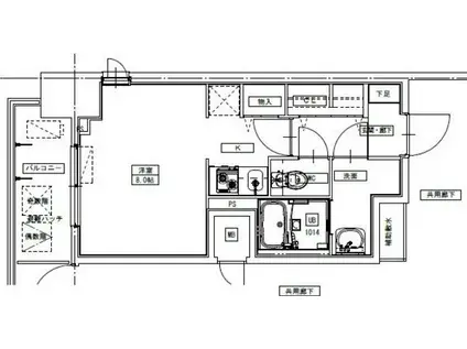 S-RESIDENCE四日市駅前COULEUR(ワンルーム/4階)の間取り写真