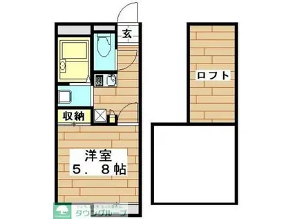 レオパレスフレッサ(1K/1階)の間取り写真