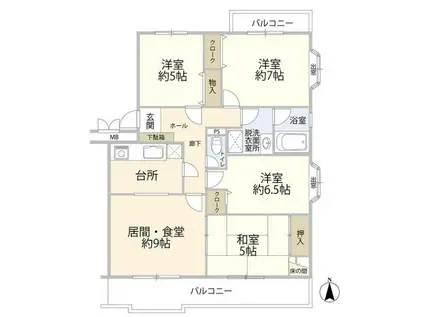 新横浜ニューライフ(4LDK/5階)の間取り写真