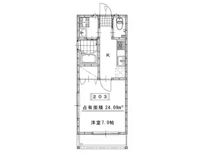 コア高梨ONE(1K/2階)の間取り写真