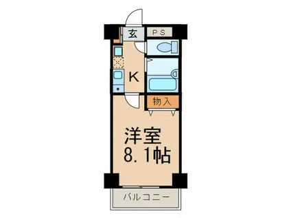 スペースアメニティ梶が谷1丁目(1K/4階)の間取り写真