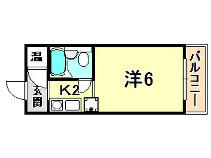 カサベラ花隈(ワンルーム/3階)の間取り写真