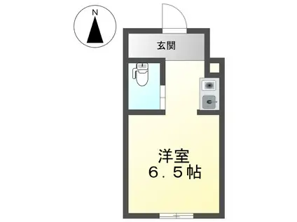 SUN VISION(ワンルーム/1階)の間取り写真